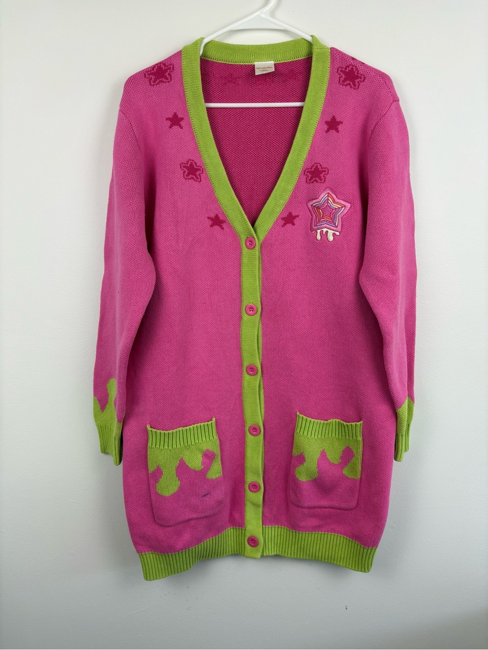 KityCrylics Pink & Green Kawaii Cardigan S/M Kidcore J-Fashion Sold Out Rare - Picture 1 of 10